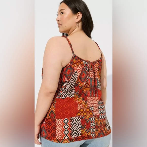 Torrid Challis Braided Sleeveless Tank In Elegant Geo Tiles Adj Straps Size 3 3X - Picture 2 of 13
